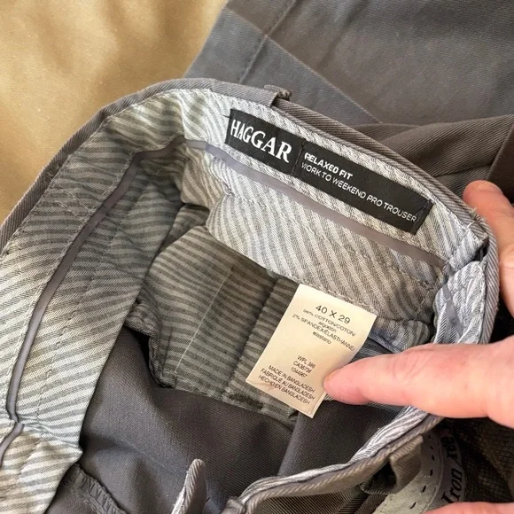 3 Pairs Men's Premium Chino Work Pants - Beige, Gray, Brown 40x29 - Picture 3 of 8